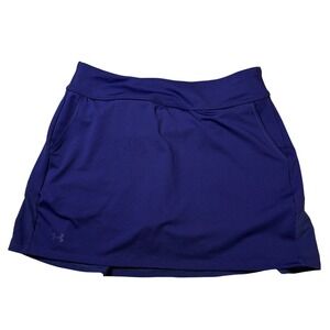 Under Armour Womens Athletic Skort Purple Blue Tennis Golf Pleated Back Pockets